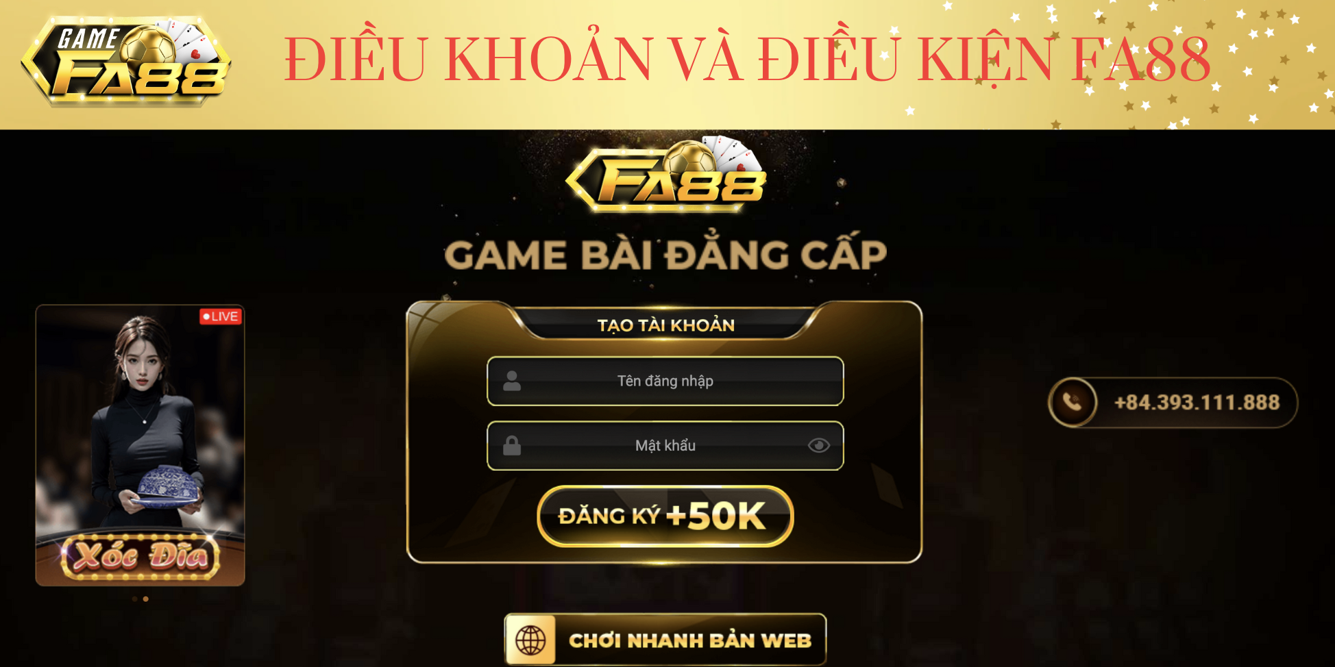 Tìm hiểu về điều khoản và điều kiện FA88