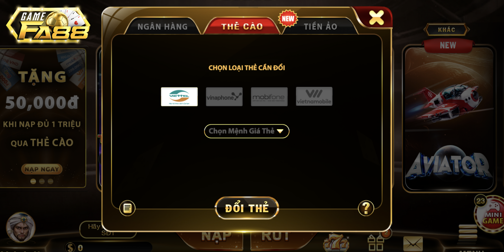 Các bước thực hiện rút tiền bằng thẻ cào