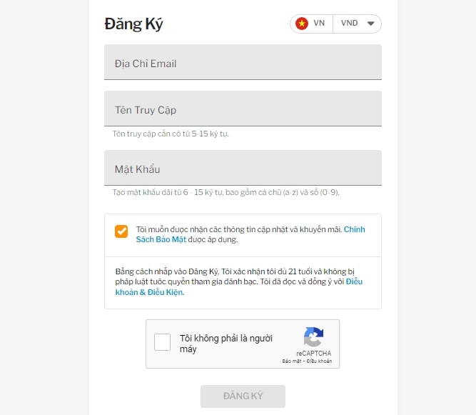 cách đăng ký tài khoản tại 188Bet